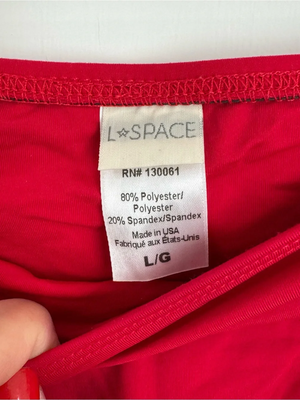 l*space Vibrant Red Swimwear Top and Bottom High Waisted